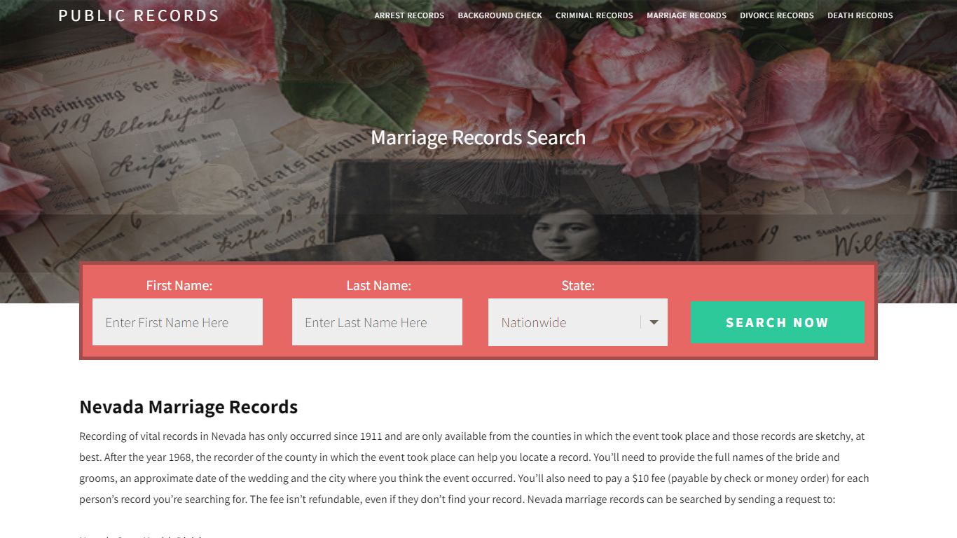 Nevada Marriage Records | Enter Name and Search. 14Days Free