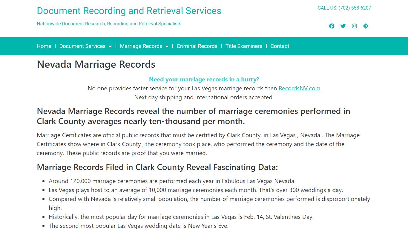 Nevada Marriage Records – Document Recording and Retrieval ...